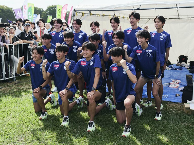今回の箱根駅伝予選会を2位通過した順天堂大学の面々　©Yuki Suenaga