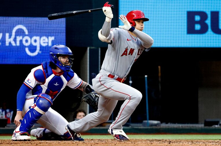 今季はここまで3本の本塁打を放っている大谷翔平 ／ photograph by Getty Images