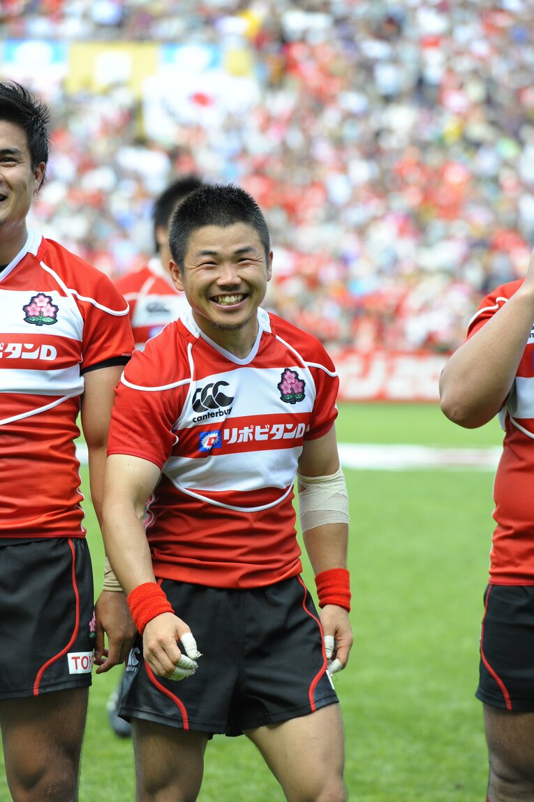 強豪・ウェールズを相手に歴史的な勝利を挙げた2013年の試合での田中　©︎BUNGEISHUNJU