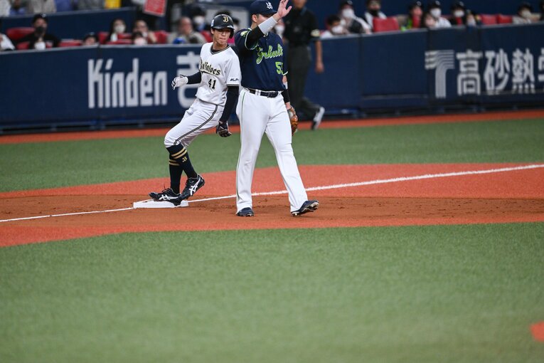 吉田と自主トレを共に行なってきたオリックス佐野如一　©︎Nanae Suzuki