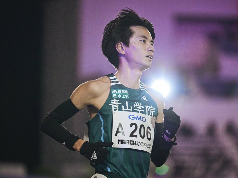 MARCH対抗戦での若林宏樹（青学大4年）　©Yuki Suenaga