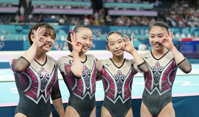 笑顔が多く見られた女子代表の選手たち　©JIJI PRESS