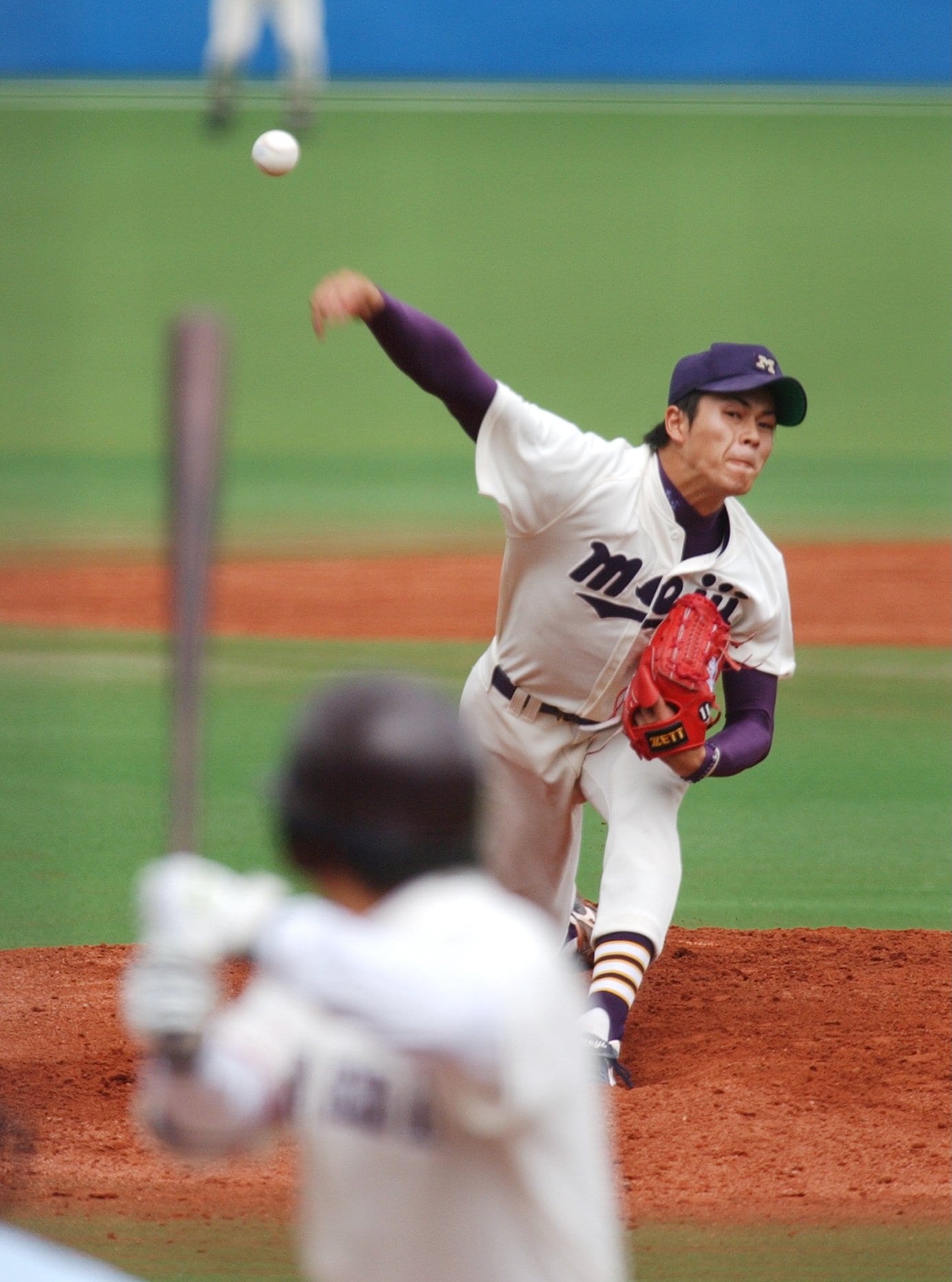 大学時代の一場 ©JIJI PRESS