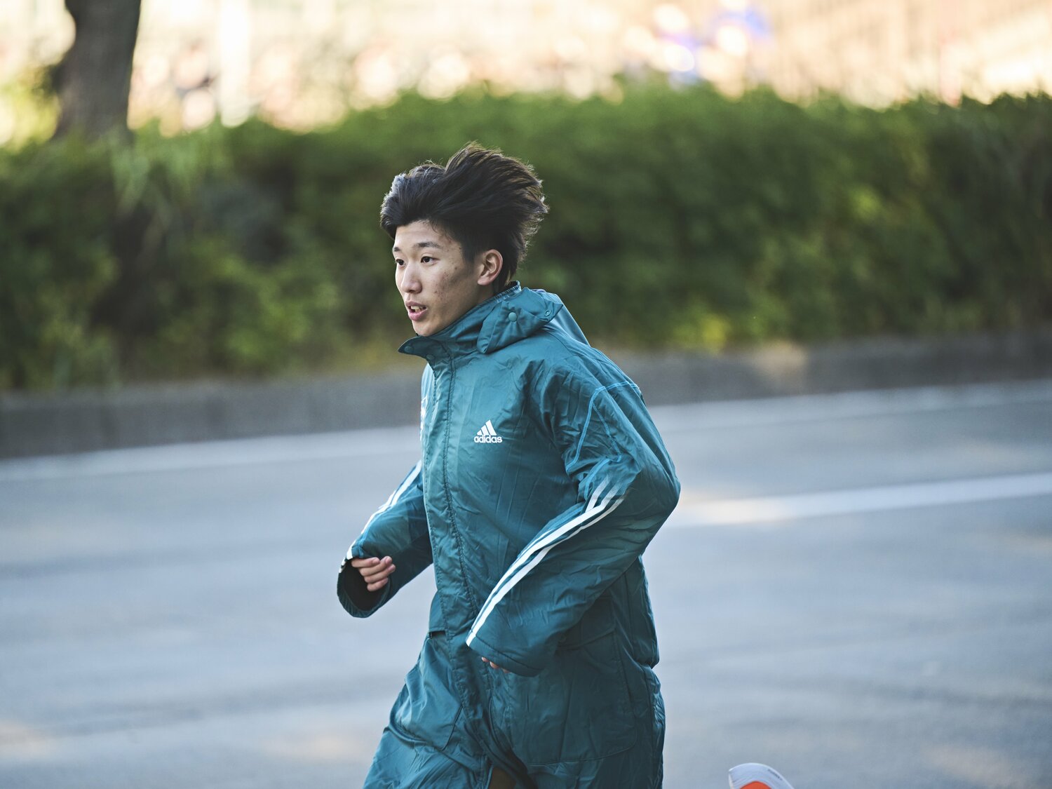 青学大1区を走った目片将大（4年）。区間2位の好走を見せた　©Yuki Suenaga