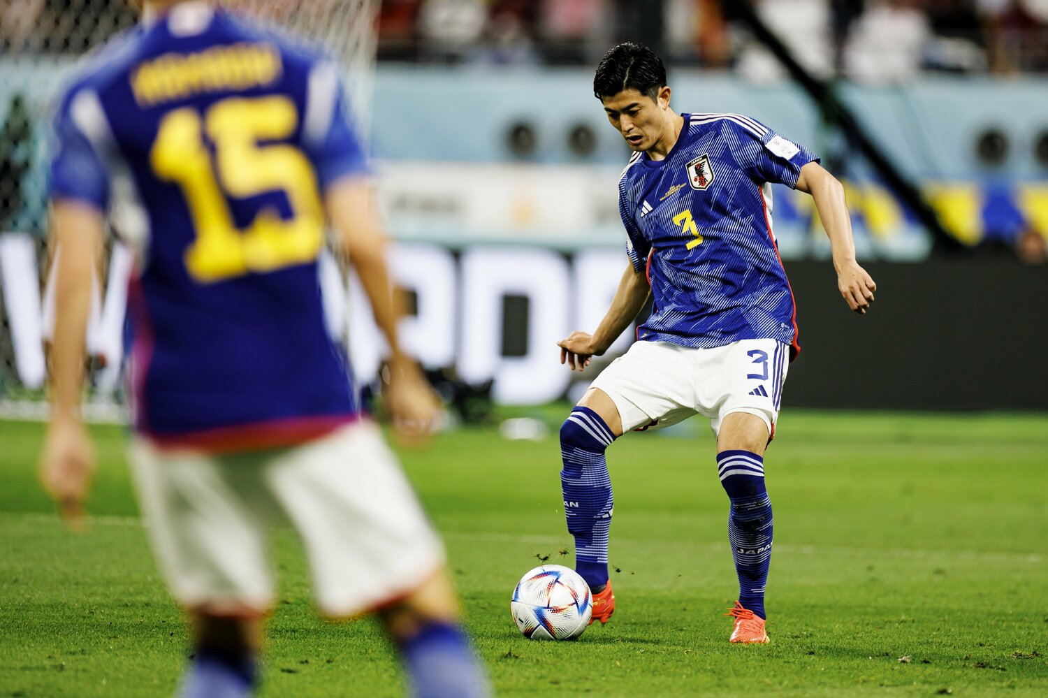 W杯初先発ながら、守備だけでなくビルドアップでも持ち味を発揮した谷口彰悟 ©Kiichi Matsumoto/JMPA