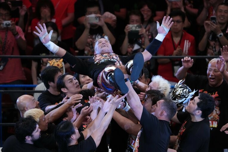35年間のレスラー生活に終止符を打ち引退した新日本プロレスの猛牛・天山広吉。8月15日、両国国技館　©Essei Hara