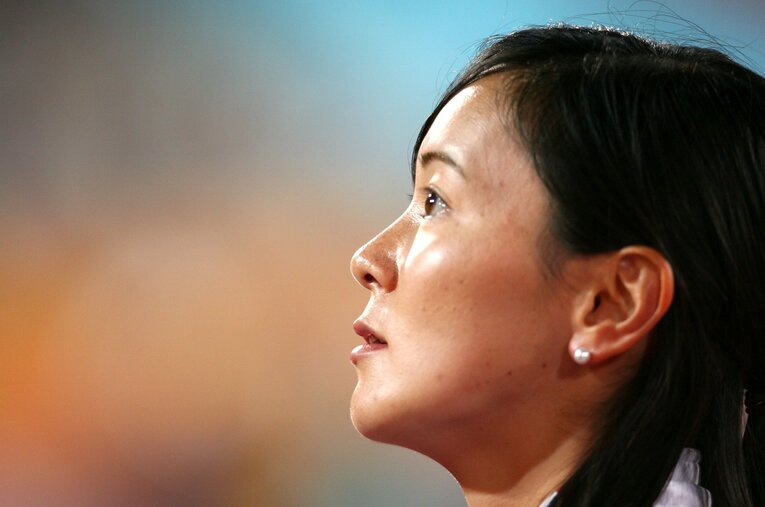 何でも言い合える関係だった森さんを亡くした後、心に穴が空いた時間があったと語った池田久美子 ／ photograph by Jun Tsukida/AFLO SPORT