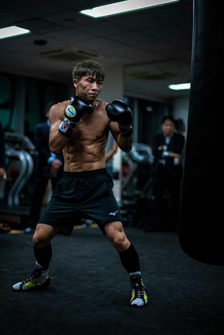 練習中の井上尚弥　©Takuya Sugiyama