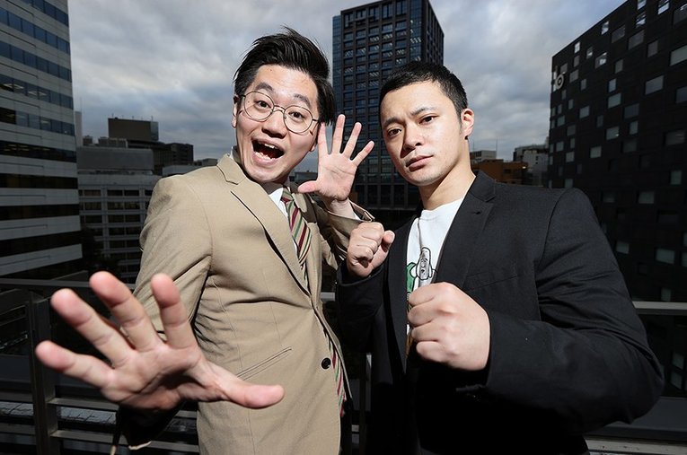 東京ホテイソンのたける（左、ツッコミ）とショーゴ（右、ボケ） ／ photograph by Shigeki Yamamoto
