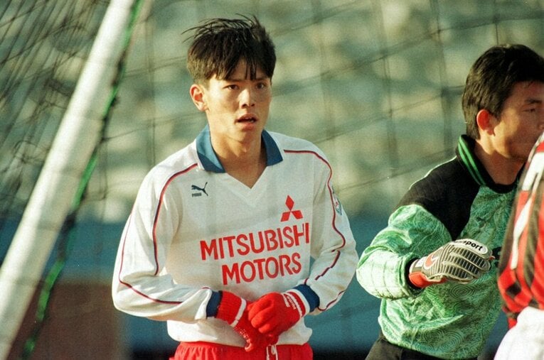 三菱重工時代の福田正博。2部リーグでのスタートになったが、そこで出場機会を得たことが後の日本代表選出につながっていく ／ photograph by NIKKAN SPORT