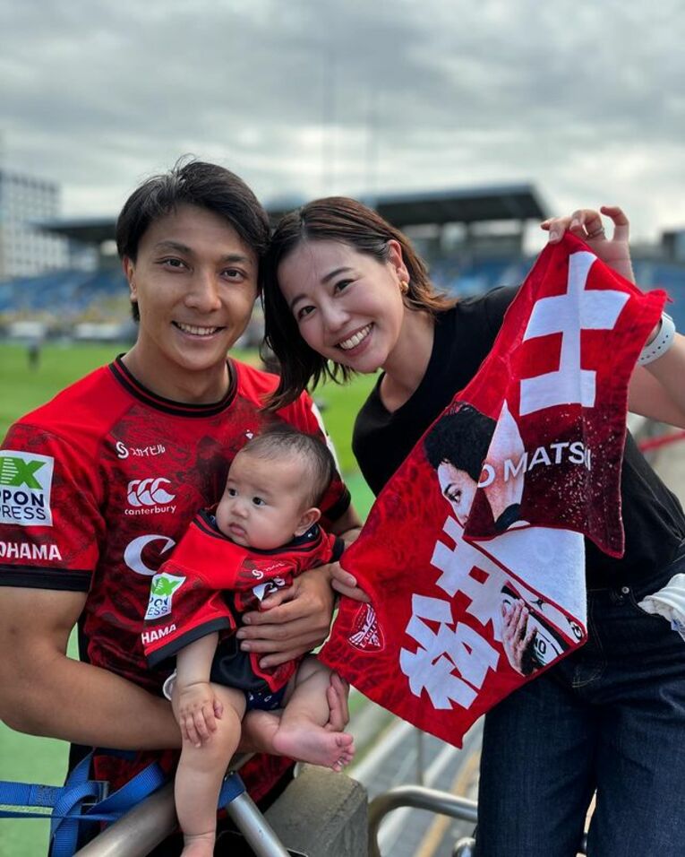 夫が所属する横浜キヤノンイーグルスの応援にも　©本人提供