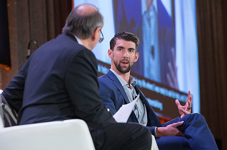 2018年に「自ら命を絶たなかったことに感謝している」と壮絶なうつ病経験を語ったマイケル・フェルプス。五輪4連覇の水の王者の告白に世界が驚いた。 ／ photograph by Getty Images