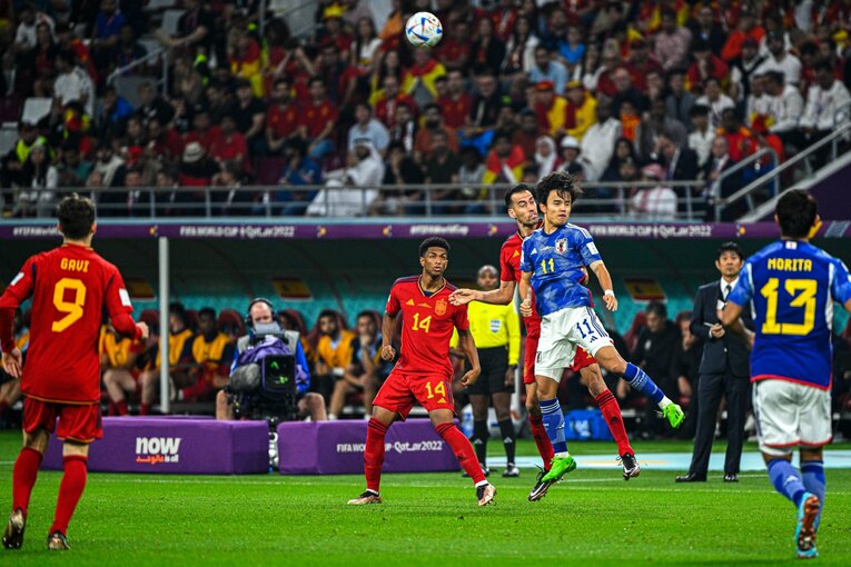 カタールW杯の久保　©Takuya Sugiyama/JMPA