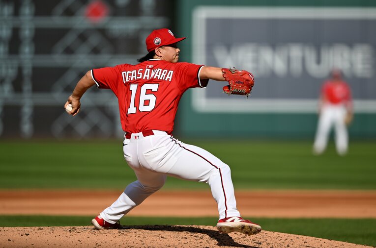 昨年９月、メジャー昇格時の小笠原　©Getty Images