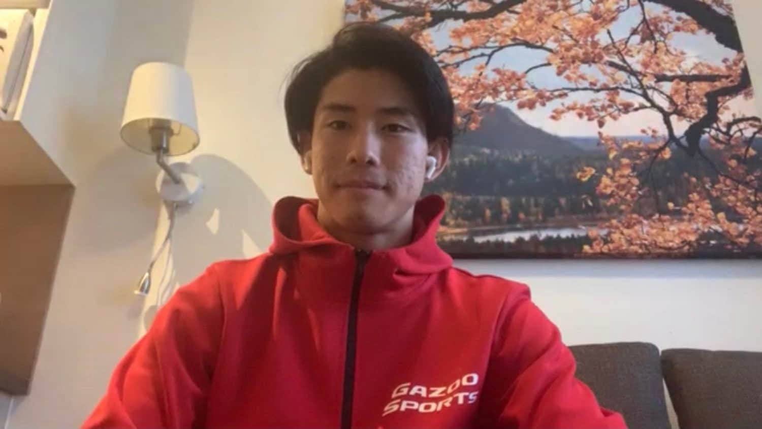 リモートインタビューに応じた堀島行真