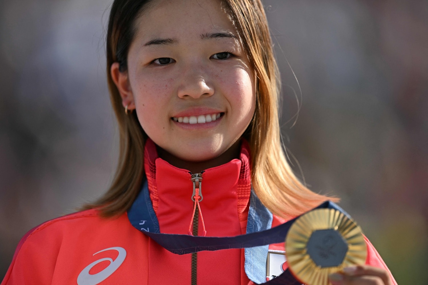 スケートボード女子ストリートで優勝した吉沢恋（14歳）。中学3年、茶髪は夏休み限定だという　©AFLO
