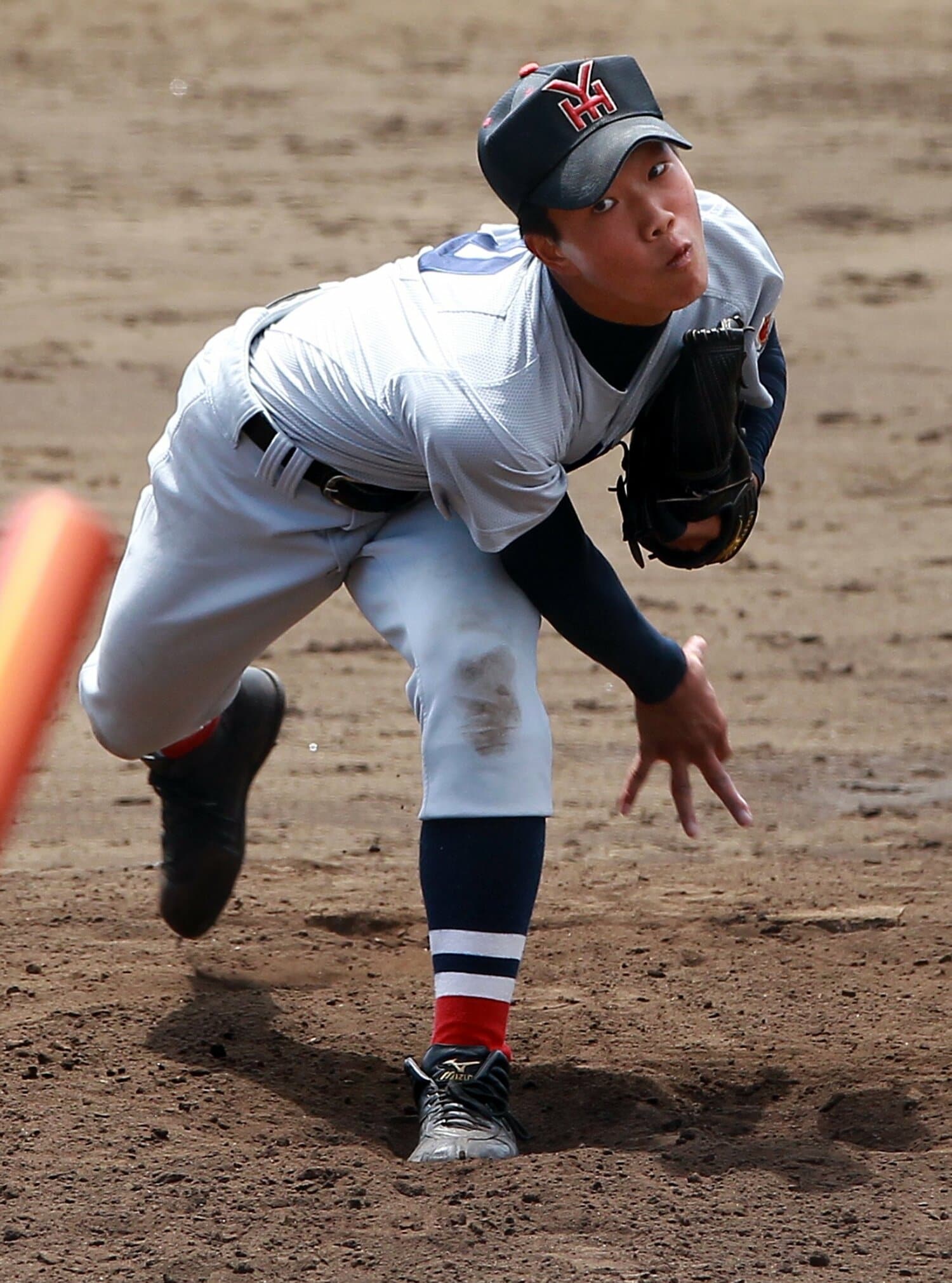 横浜高時代の柳裕也 ©Sankei Shimbun