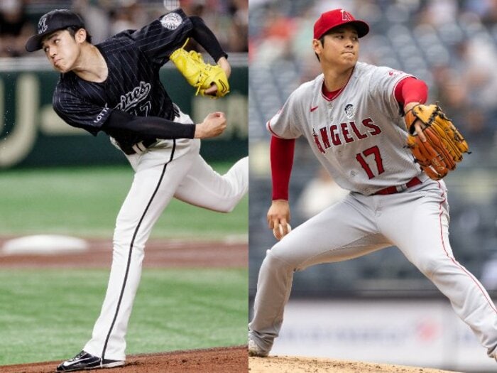 《水島マンガの野球予言》大谷翔平と佐々木朗希の160キロ超え最速記録は、水島マンガの最速王がピタリ同じ速度で投げていた!<Number Web> photograph by Kiichi Matsumoto / Getty Images