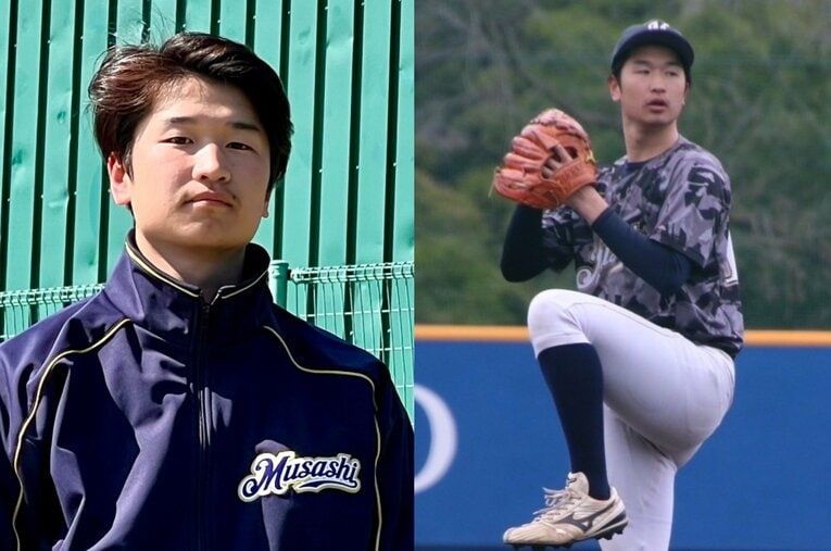 2年前、東海大会で準優勝しながらまさかのセンバツ落選を経験した聖隷クリストファー高の主将だった弓達寛之。現在は強豪・武蔵大野球部の2年生 ／ photograph by Takeshi Shimizu