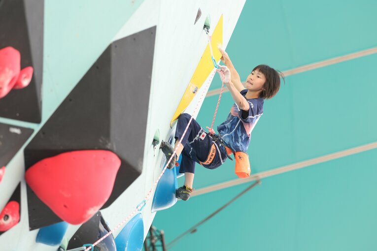 スポーツクライミング女子複合準決勝の森秋彩　©Tetsuya Higashikawa/JMPA