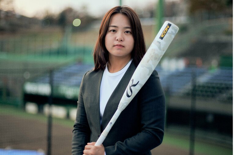 アメリカ女子野球プロリーグ（WPBL）のドラフト会議でロサンゼルスから指名を受けた巨人女子チームの島野愛友利 ／ photograph by Yuki Suenaga
