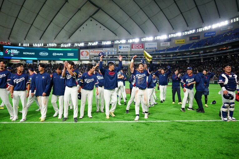 2009年大会以来の決勝ラウンド進出となった韓国代表　©︎Daniel Shirey/WBCI/MLB Photos via Getty Images