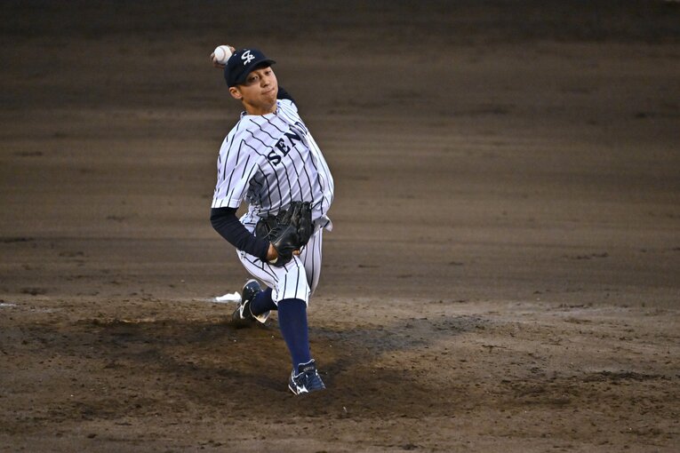 侍ジャパン大学生代表の選考合宿でも好投した渡邉　©Hideki Sugiyama