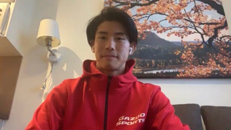 リモートインタビューに応じた堀島行真