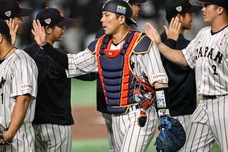 オリックスの守備の要・若月の韓国戦での活躍を見る　©Nanae Suzuki