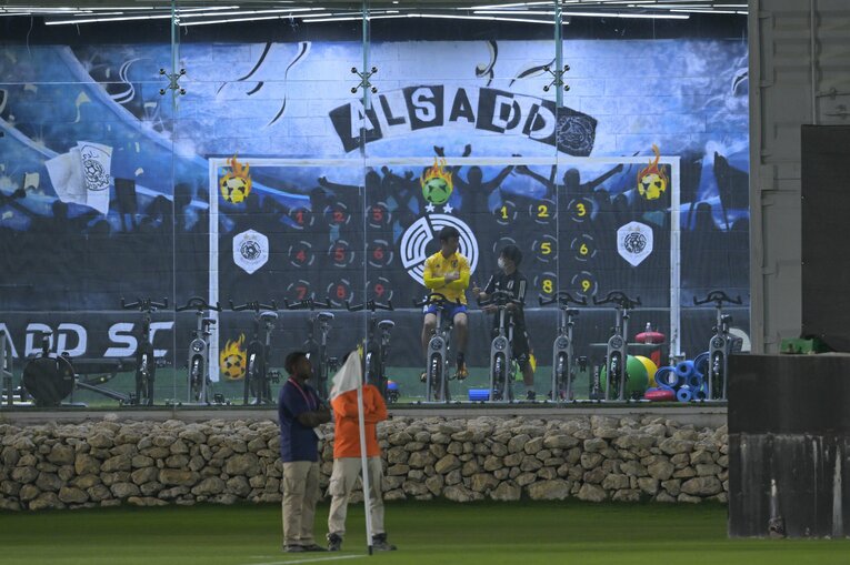 29日、別メニューをこなす遠藤　©Koki Nagahama／JMPA