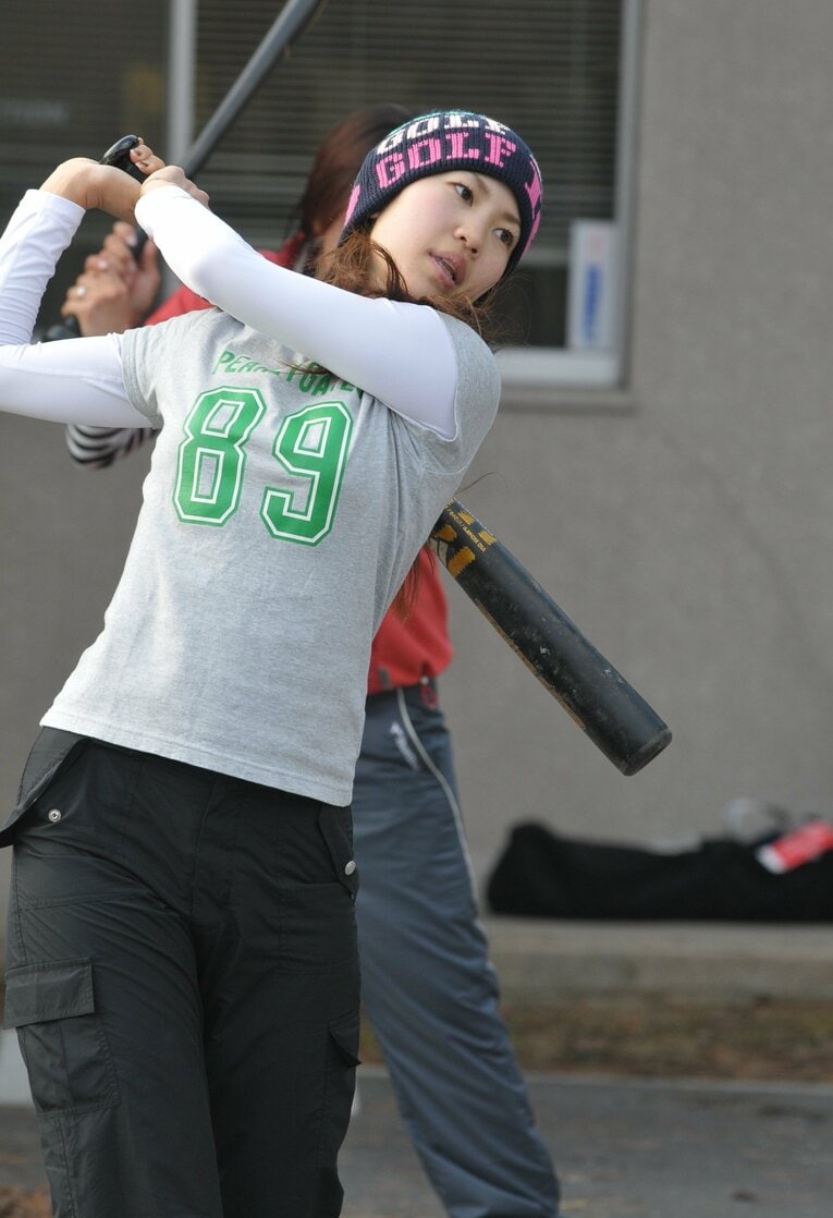 2008年、新年練習を報道陣に公開した上田桃子　©︎BUNGEI SHUNJU