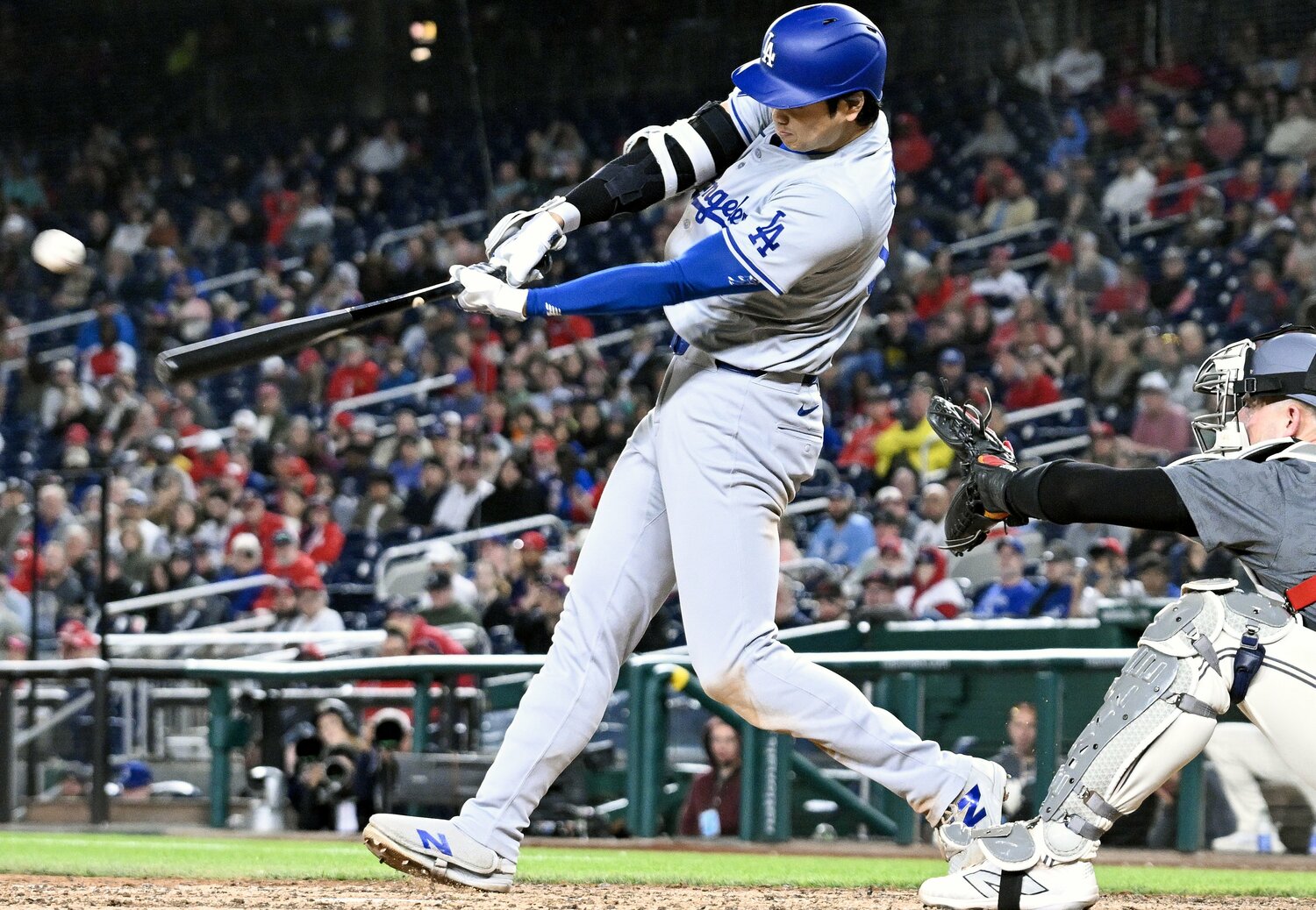 4月23日、今季6号（メジャー通算177号）ホームランを放った大谷翔平（29歳）。「広背筋からハムストリングが鍛えられた」という　©Getty Images