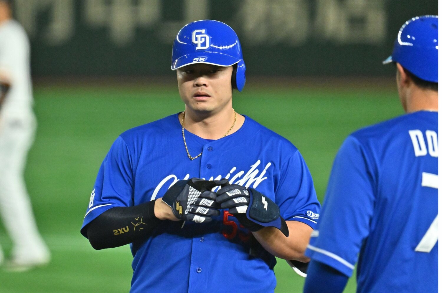 スタメンから外れた右打者の細川　©Hideki Sugiyama