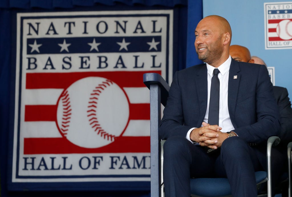 2021年9月、1年延期となった殿堂入り式典に出席したジーター　©Getty Images