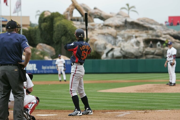 2006年WBC第2ラウンド、日本対アメリカ戦。イチローがバッターボックスに立つ　©Naoya Sanuki