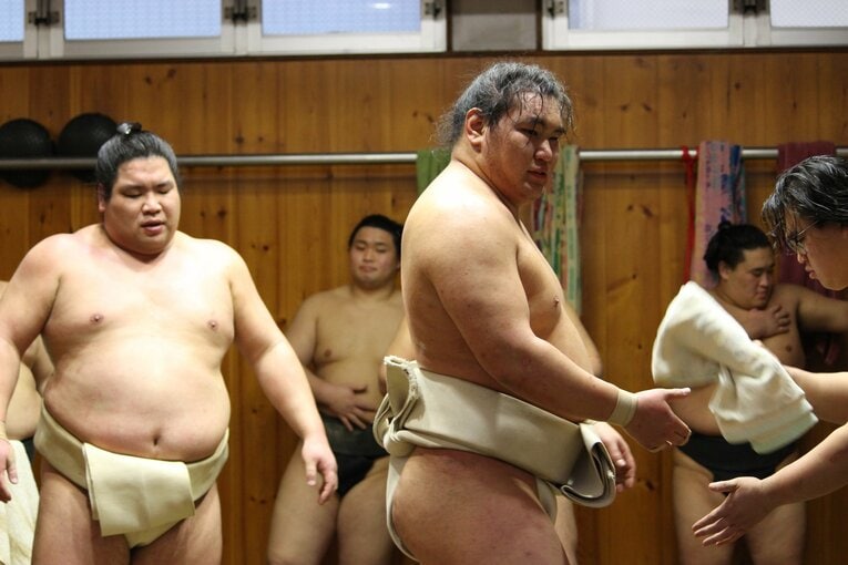 稽古中の豊昇龍　©Number Web