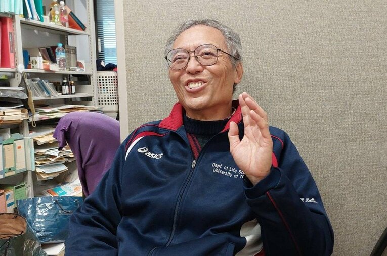 最初で最後の給水劇を語る八田教授　©︎NumberWeb