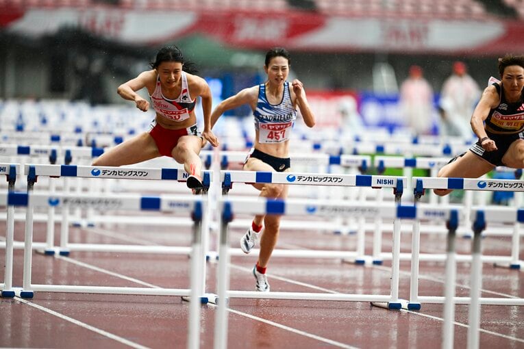 100分の3秒差で優勝を逃した田中佑美　©Asami Enomoto