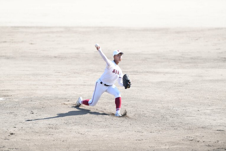 広陵先発の柴田翔大　©Kota Inoue