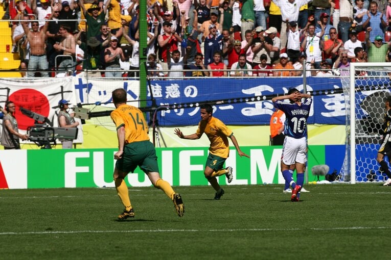 日本代表から通算5得点を決めたティム・ケーヒルは「日本キラー」と称された　©JMPA