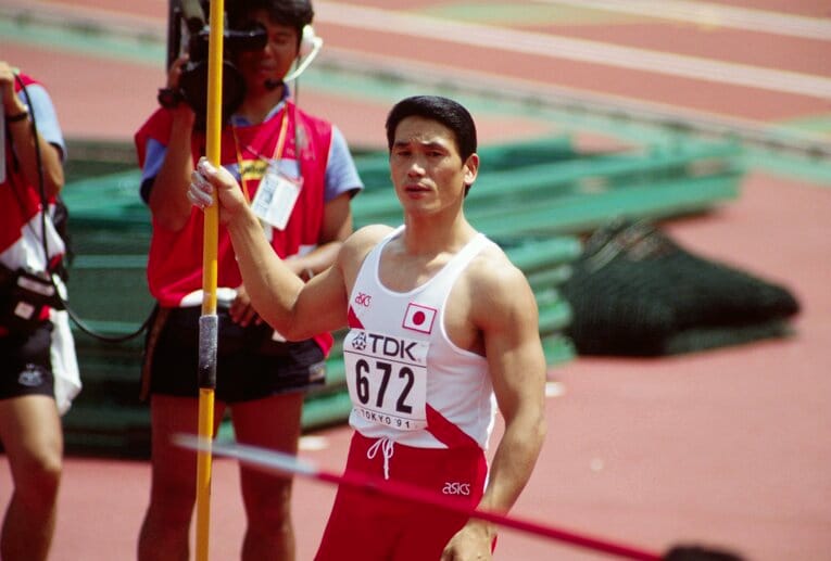 室伏広治を指導したことでも知られる溝口和洋。89年に記録した「87m60」はいまだに破られていない日本記録だ　©AFLO