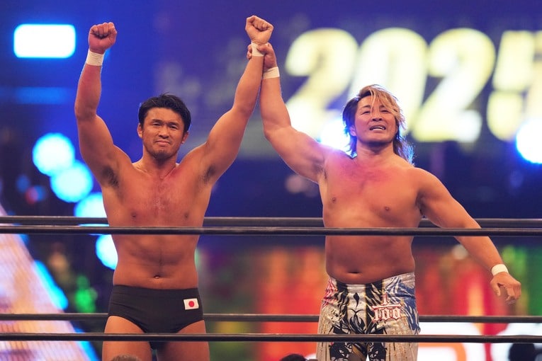 棚橋弘至と柴田勝頼は日を改めて再戦することになるだろう　©Essei Hara