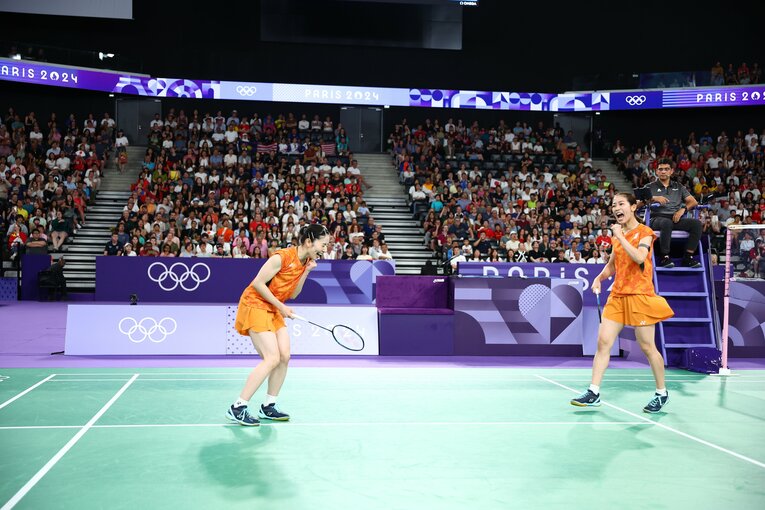 マレーシアのペアとの3位決定戦　©Ryosuke Menju/JMPA