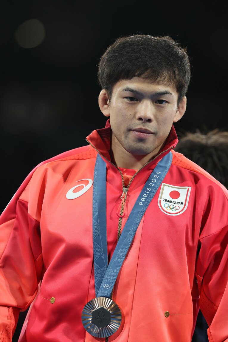 敗者復活戦、3位決定戦に勝ち、銅メダルを獲得した永山　©JMPA
