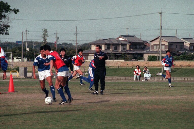 オフト監督就任後、最初の浜名湖合宿の模様　©︎JIJI PRESS