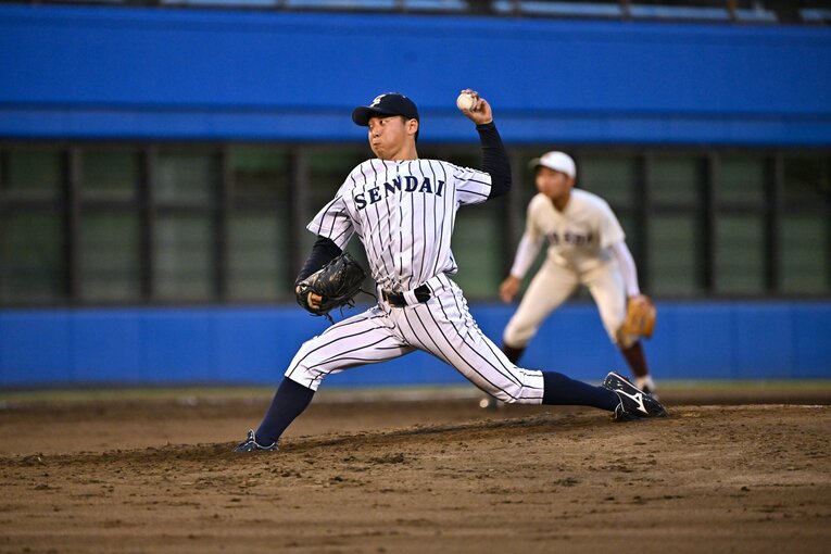 侍ジャパン大学生代表の選考合宿でも好投した渡邉　©Hideki Sugiyama