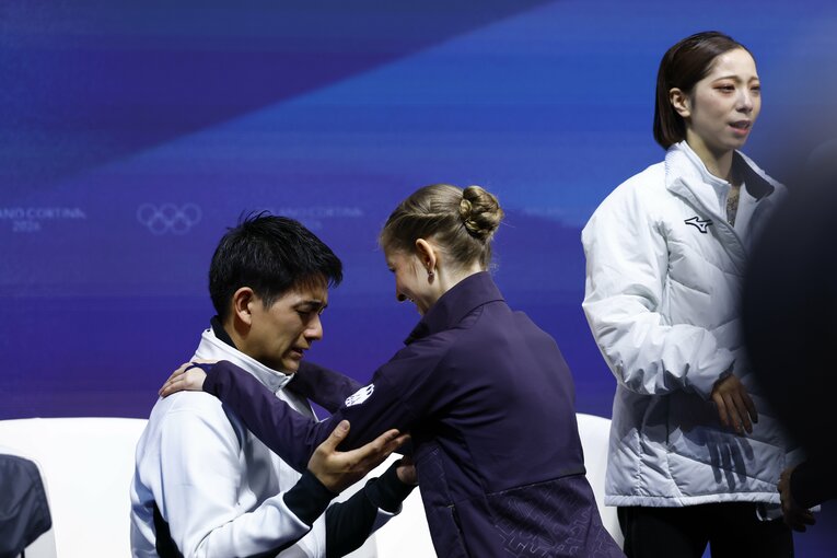 【個人戦ペアのフリー】演技後の涙　©Sunao Noto