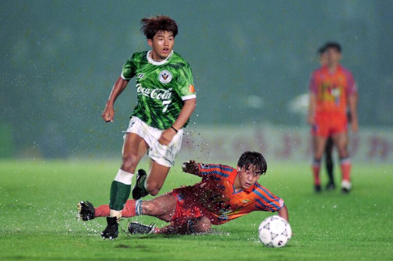 1992年にヴェルディ川崎に入団した永井秀樹。写真は93年Jリーグ開幕当時。45歳まで現役を続け、2016年に東京ヴェルディで引退　©J.LEAGUE