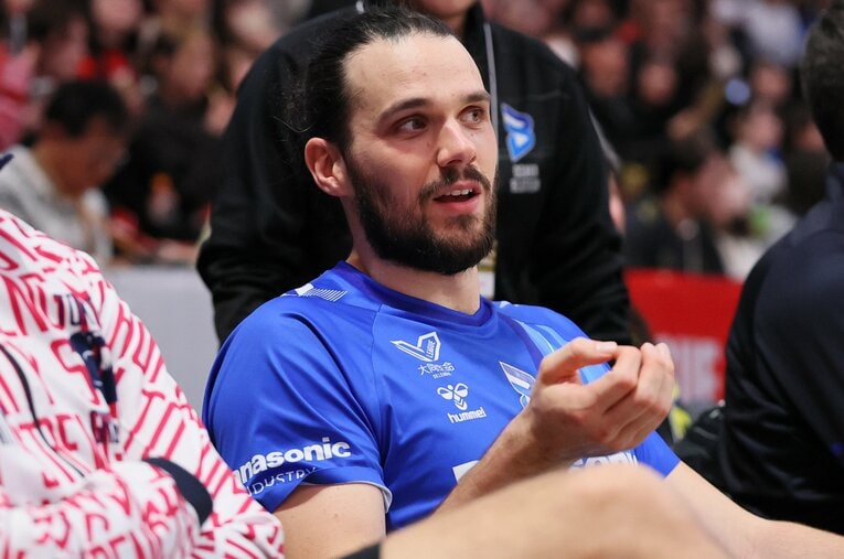 今季からSVリーグの大阪ブルテオンに加入したアントワーヌ・ブリザール（31歳）。2月1日のオールスターでも存在感が際立っていた ／ photograph by SV.LEAGUE