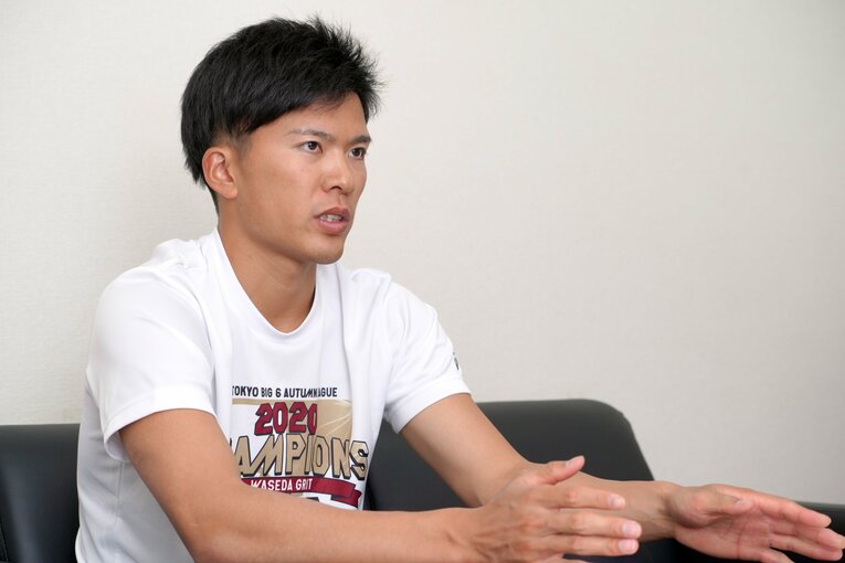 早稲田大学時代の早川（2020年撮影）。4年間で球団のエースまで成長した　©︎Hideki Sugiyama